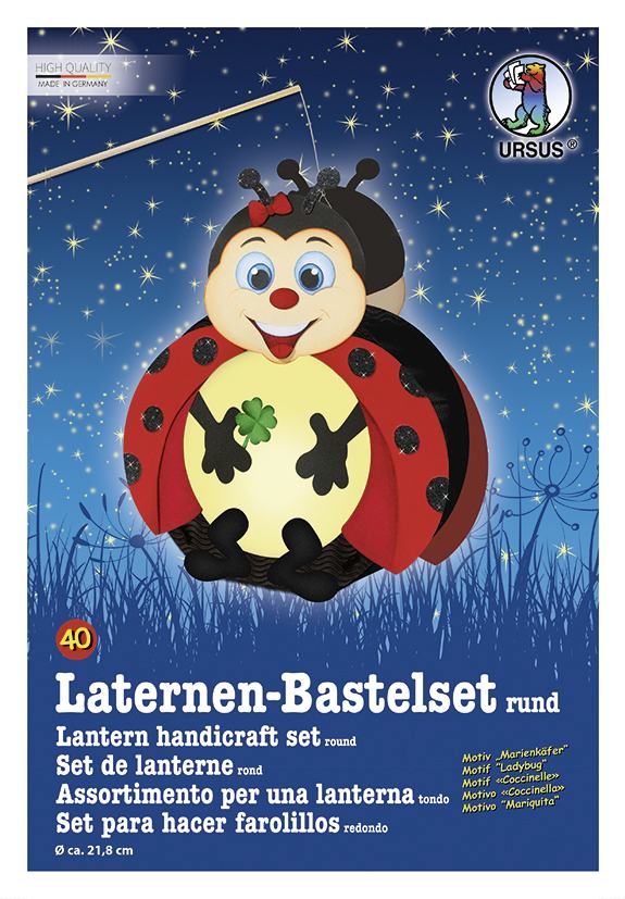 Weitere Ansicht: URSUS Laternenzeit Laternen-Bastelset rund Marienkäfer