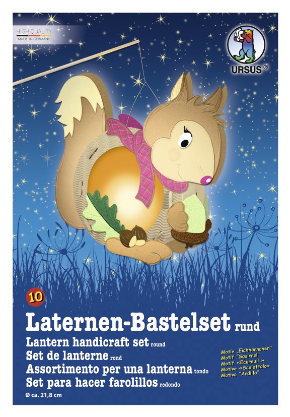 Weitere Ansicht: URSUS Laternenzeit Laternen-Bastelset rund Eichhörnchen
