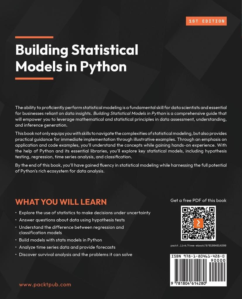 Weitere Ansicht: Building Statistical Models in Python | Huy Hoang Nguyen, Paul N Adams, Stuart J Miller