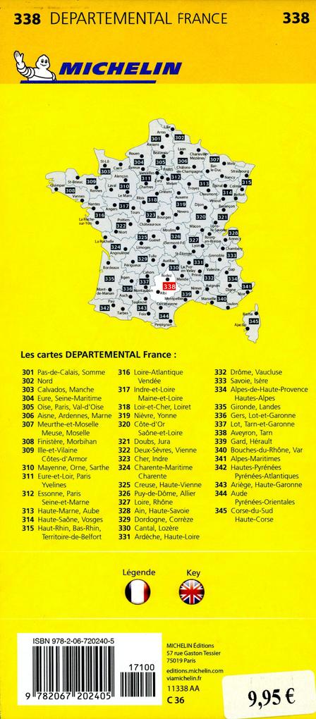 Weitere Ansicht: Michelin Local Map 338 Aveyron - Tarn