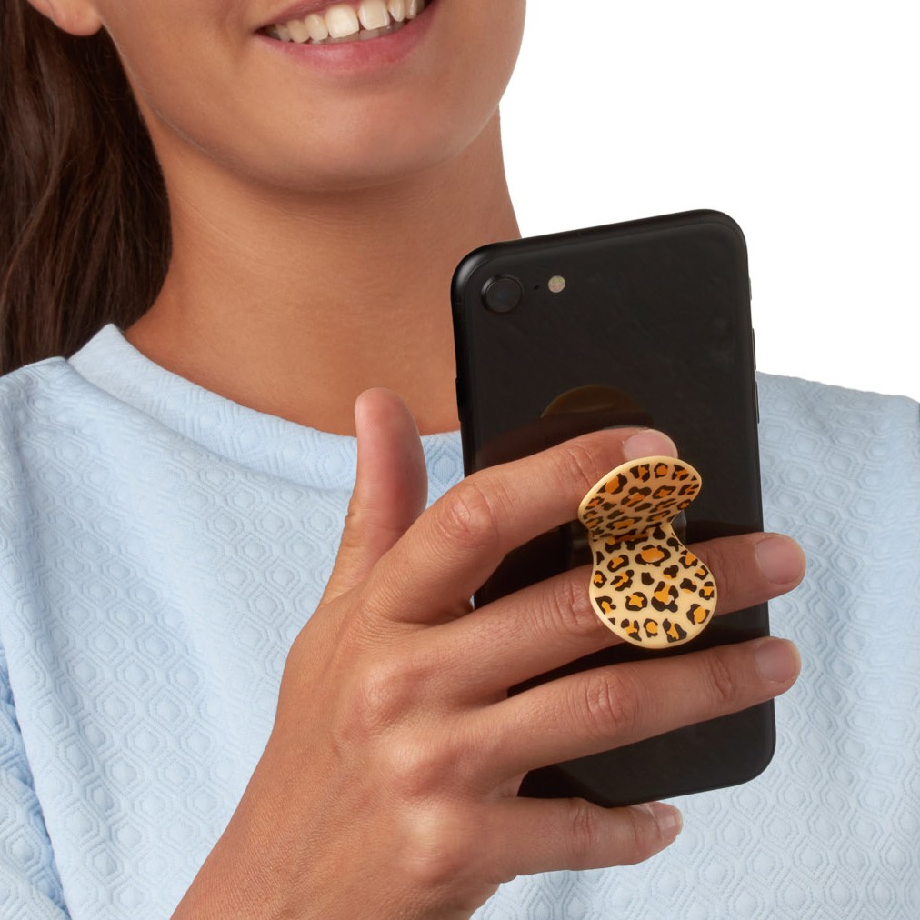 Weitere Ansicht: zipgrips Leopard - 2 in 1 Handy-Griff & Aufsteller - Sicherer Griff - Halter für Smartphones - Perfe