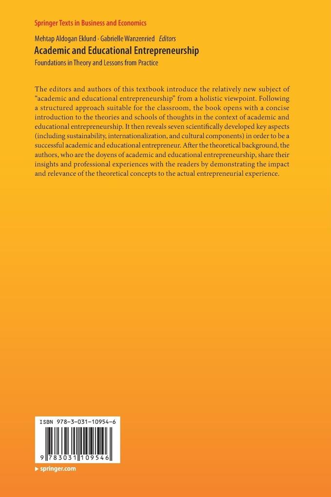 Weitere Ansicht: Academic and Educational Entrepreneurship