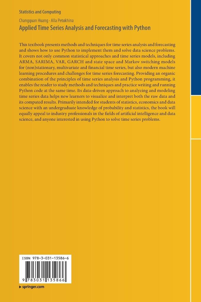 Weitere Ansicht: Applied Time Series Analysis and Forecasting with Python | Changquan Huang, Alla Petukhina