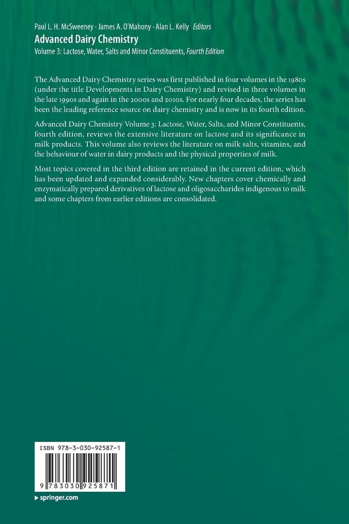 Weitere Ansicht: Advanced Dairy Chemistry