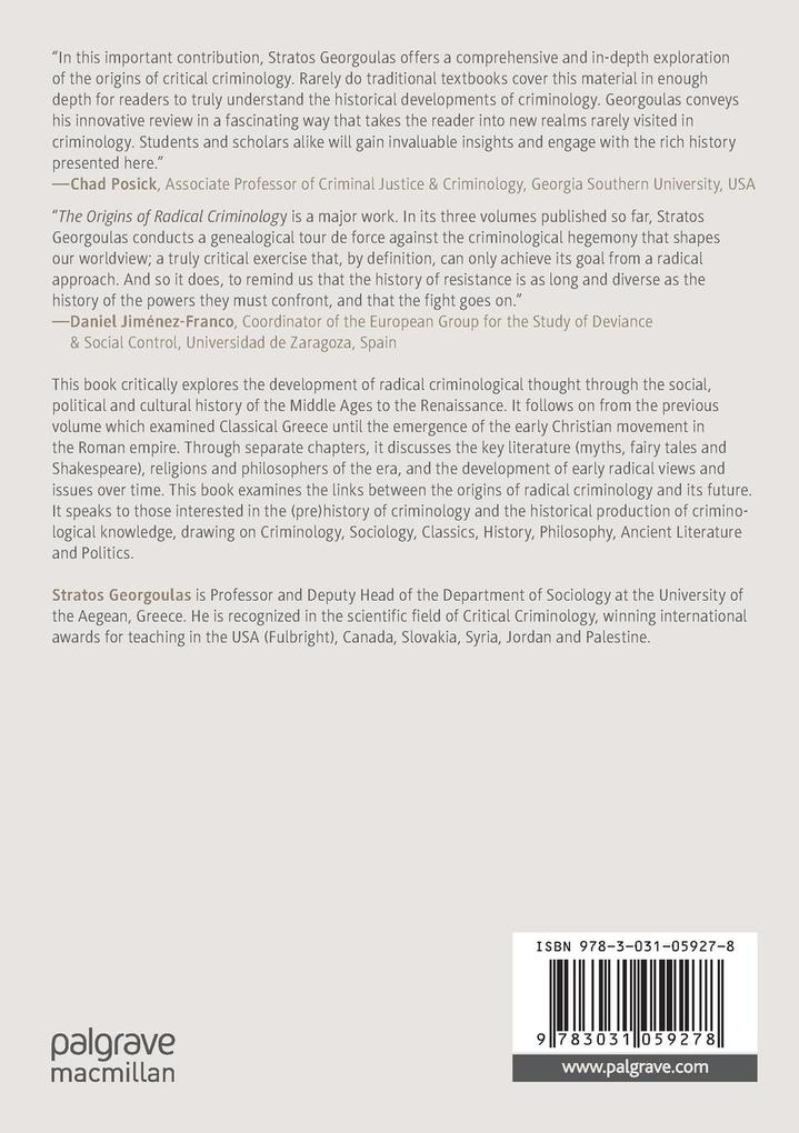 Weitere Ansicht: The Origins of Radical Criminology, Volume III | Stratos Georgoulas