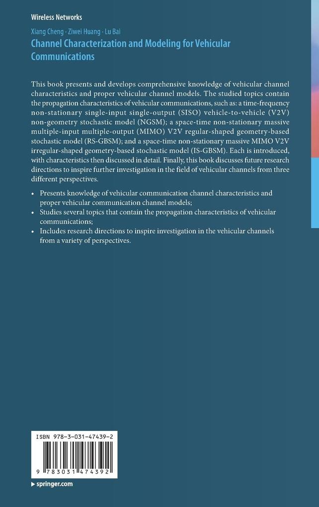 Weitere Ansicht: Channel Characterization and Modeling for Vehicular Communications | Xiang Cheng, Ziwei Huang, Lu Bai