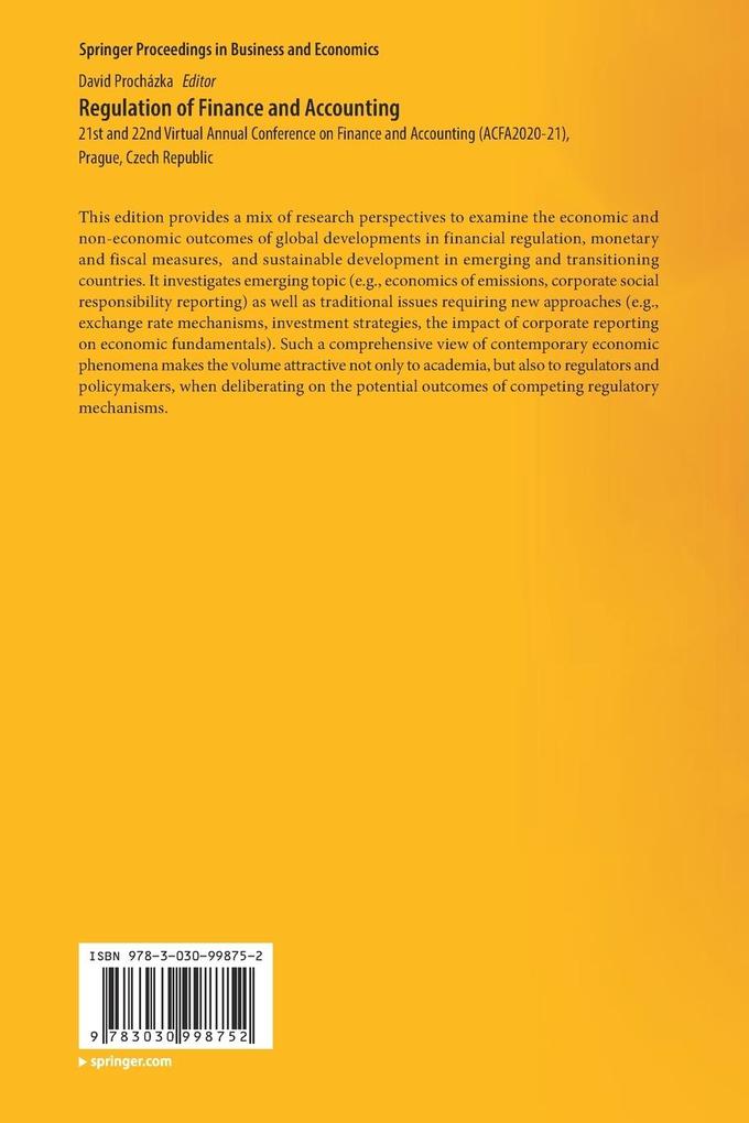 Weitere Ansicht: Regulation of Finance and Accounting