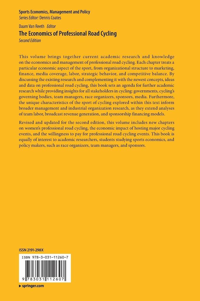 Weitere Ansicht: The Economics of Professional Road Cycling
