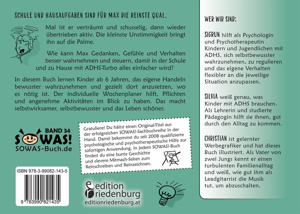 Weitere Ansicht: Erfolgreich in der Schule mit ADHS - Wirksame Strategien für bessere Selbstorganisation und Selbstregulation | Sigrun Eder, Silvia Hauser-Maislinger, Christian Angerer