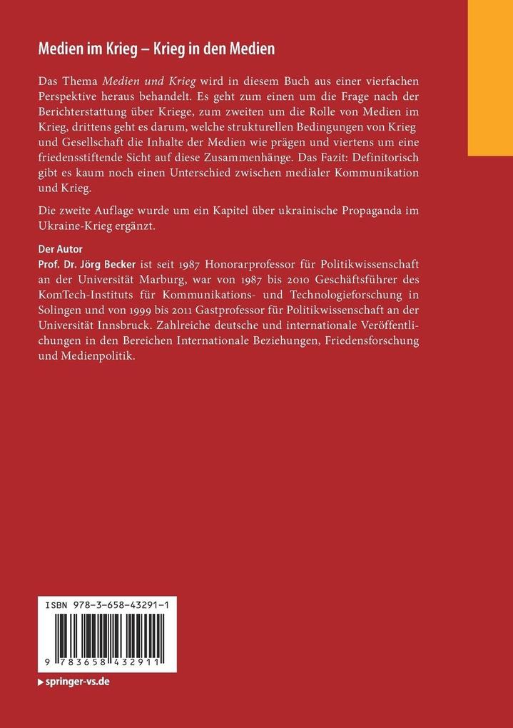 Weitere Ansicht: Medien im Krieg - Krieg in den Medien | Jörg Becker