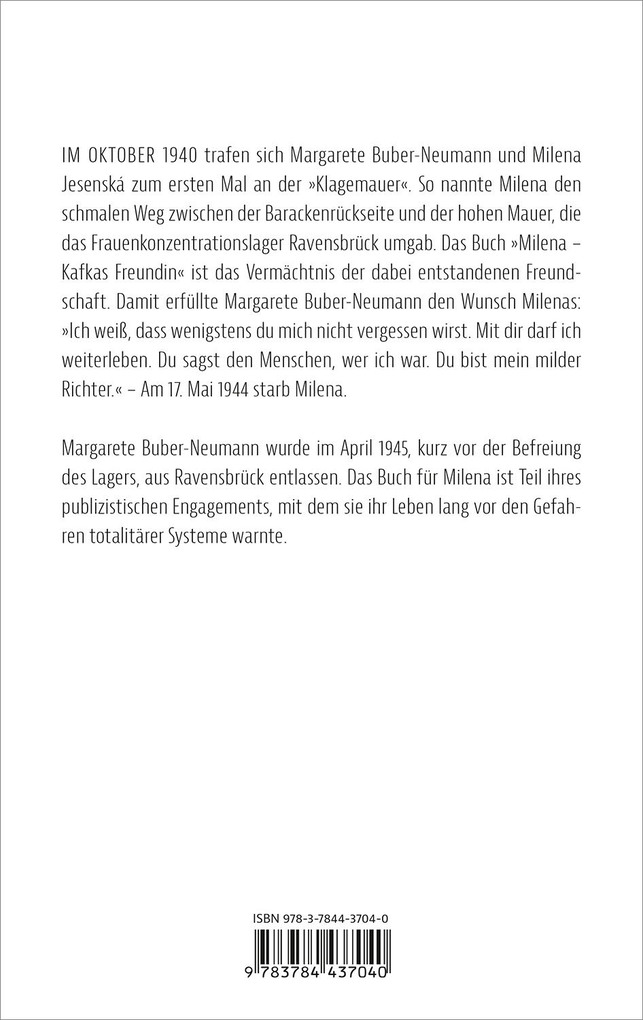 Weitere Ansicht: Milena | Margarete Buber-Neumann