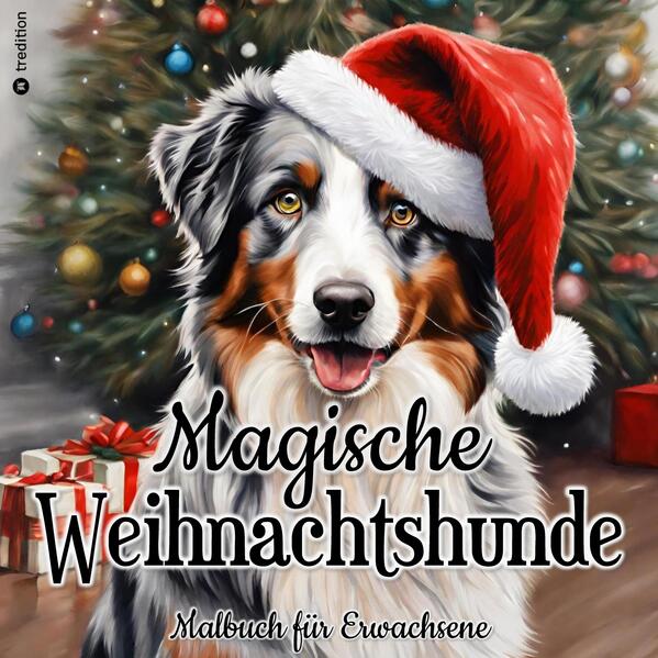 Produktbild: Malbuch Weihnachten - Malbuch für Erwachsene - Magische Weihnachtshunde - Malbuch Hund | Beau Barkside