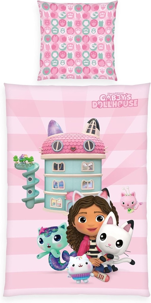 Weitere Ansicht: Herding 4438606050 - Bettwäsche Gabby's Dollhouse, Baumwolle/Renforcé, 80x80/135x200 cm