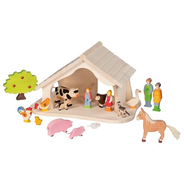 Weitere Ansicht: Goki 80612 - Krippe/Puppenhaus, Holz natur, montiert