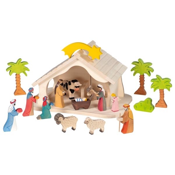 Weitere Ansicht: Goki 80612 - Krippe/Puppenhaus, Holz natur, montiert