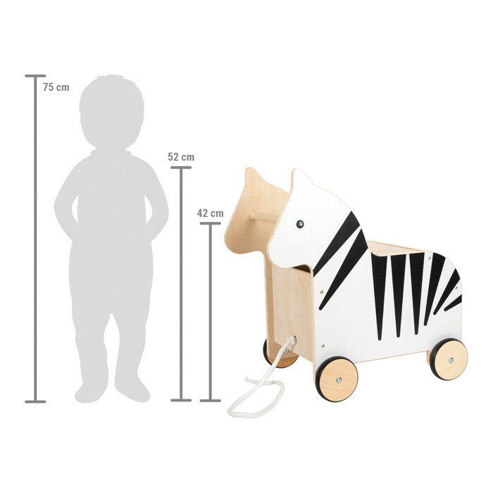 Weitere Ansicht: Small foot 12425 - Spielzeugkiste mit Rollen Zebra Wildlife, Holz, Griffhöhe: 42cm