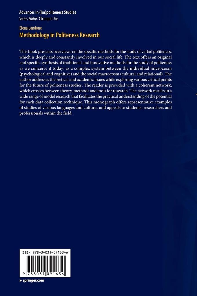 Weitere Ansicht: Methodology in Politeness Research | Elena Landone