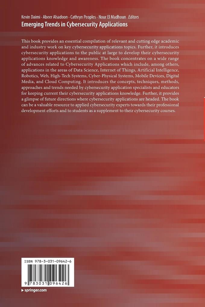 Weitere Ansicht: Emerging Trends in Cybersecurity Applications