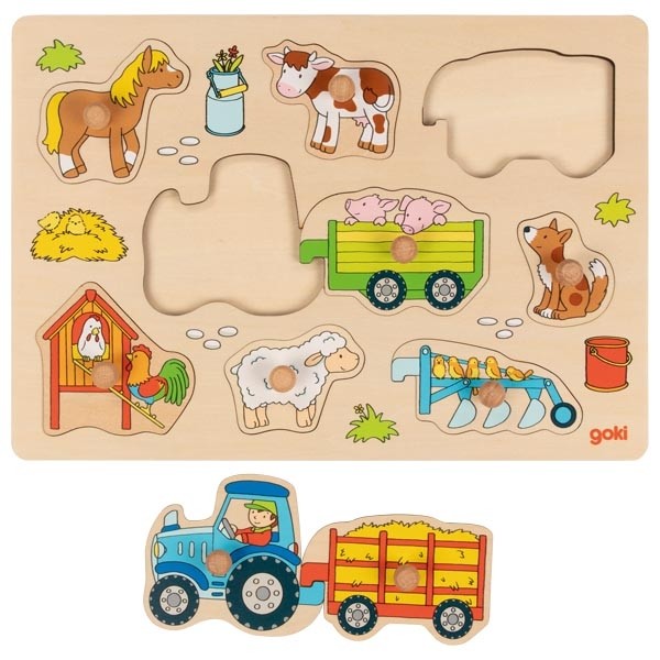 Weitere Ansicht: Steckpuzzle Traktor mit Anhängern