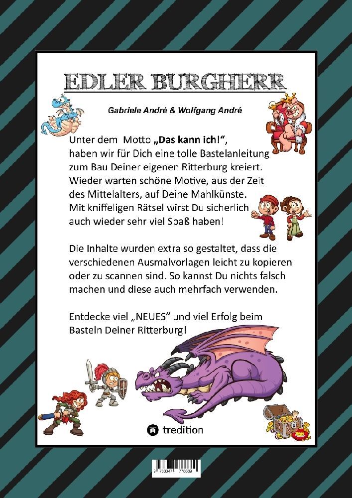 Weitere Ansicht: CRAFTBOOK - 100 SEITEN RITTER MALMOTIVE - BURG BASTELANLEITUNG - RÄTSEL - WAPPEN - KÖNIGE - SCHILDER - PINZESSINNEN | Gabriele André, Wolfgang André