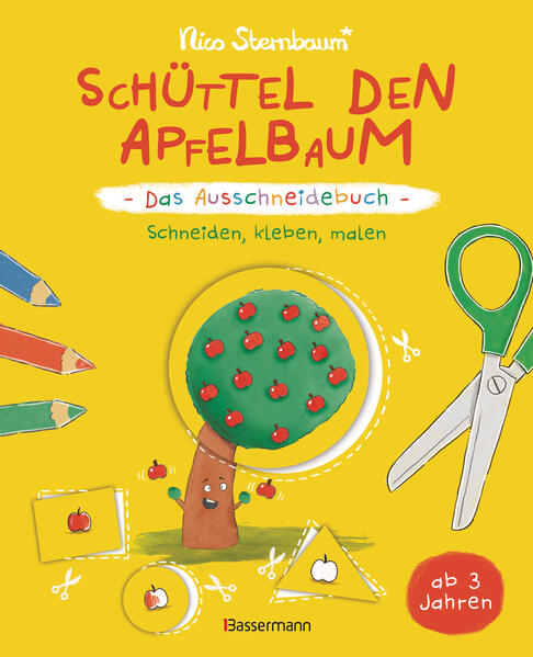 Produktbild: Schüttel den Apfelbaum - Das Ausschneidebuch. Schneiden, kleben, malen für Kinder ab 3 Jahren | Nico Sternbaum