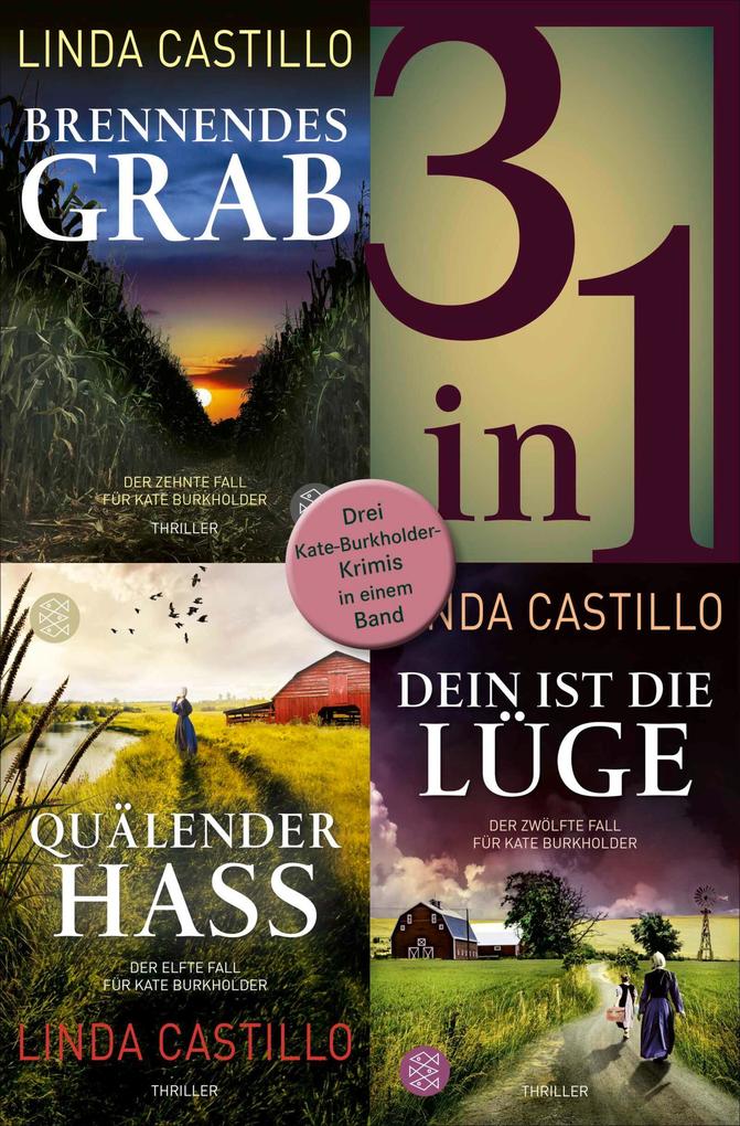 Produktbild: Brennendes Grab / Quälender Hass / Dein ist die Lüge - Drei Kate-Burkholder-Krimis in einem Band | Linda Castillo