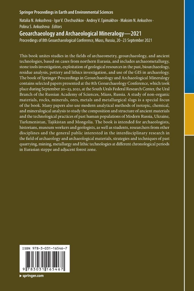 Weitere Ansicht: Geoarchaeology and Archaeological Mineralogy-2021