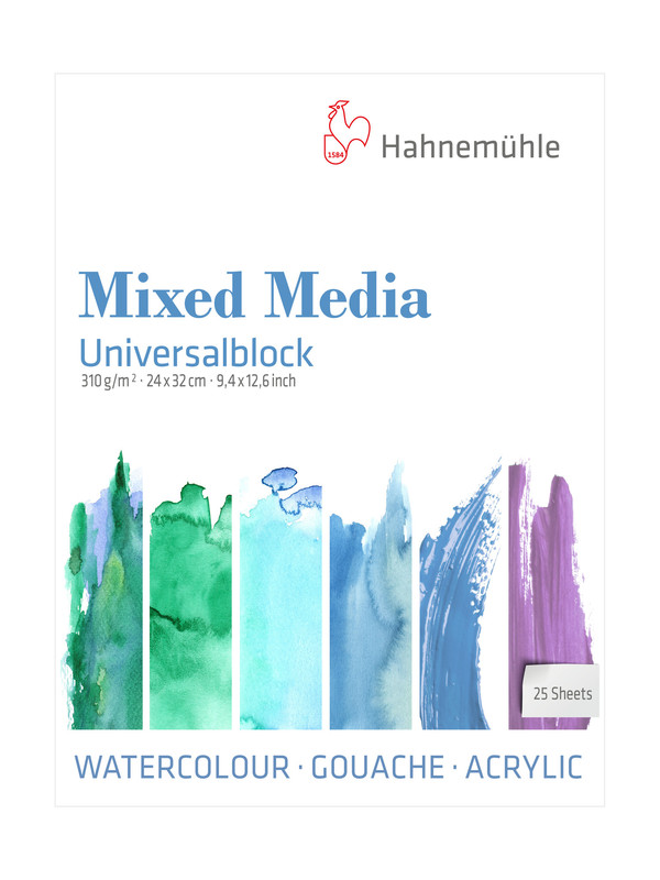 Produktbild: Hahnemühle Papier Mixed Media Universalblock, 24 x 32 cm, 310 g/m²