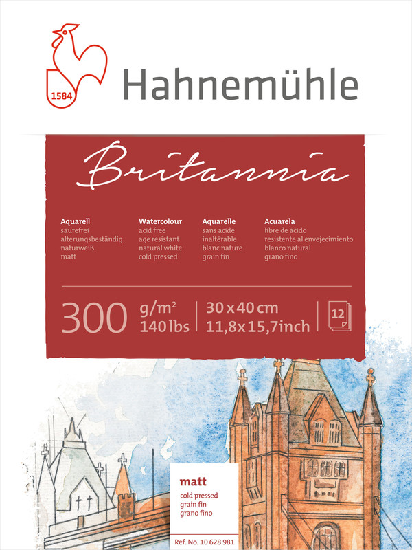 Produktbild: Hahnemühle Papier Britannia, 30 x 40 cm, 300 g/m²