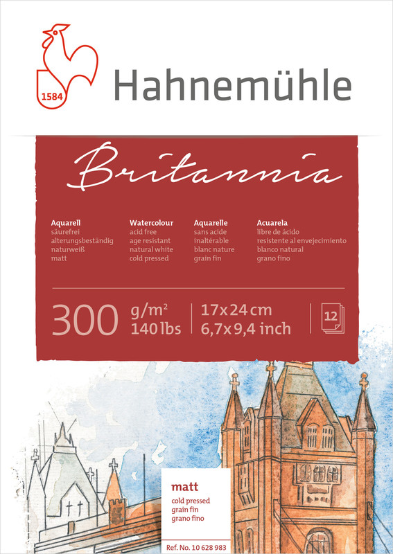 Produktbild: Hahnemühle Papier Britannia, 17 x 24 cm, 300 g/m²