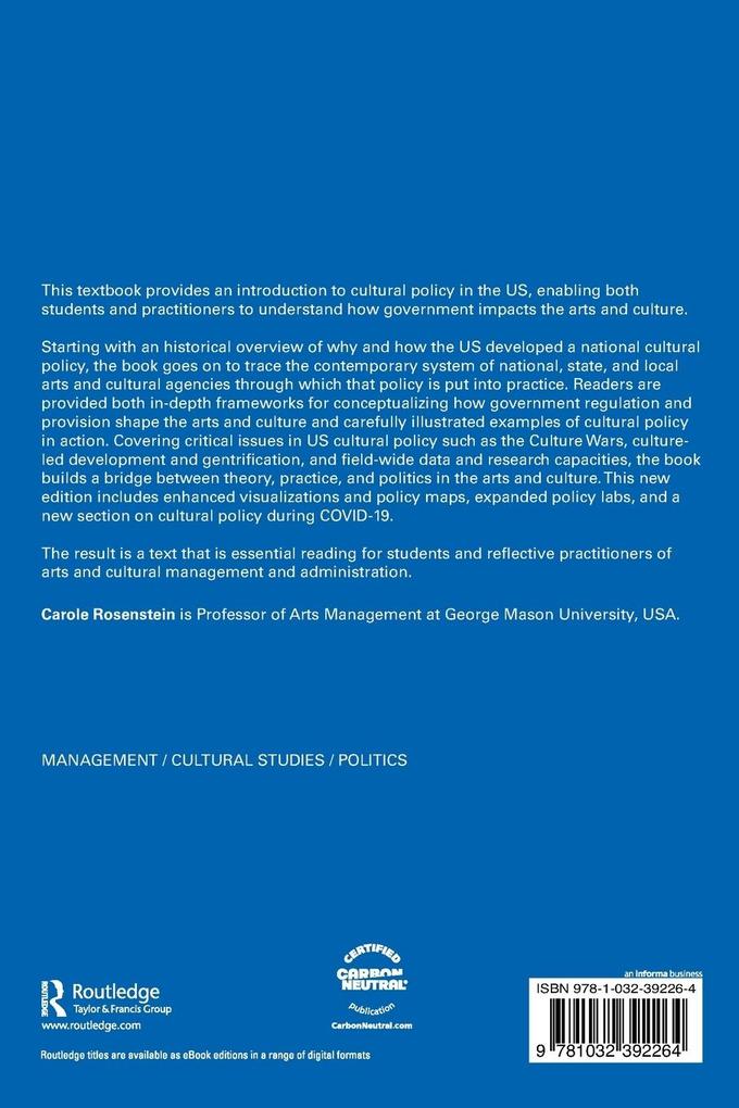 Weitere Ansicht: Understanding Cultural Policy | Carole Rosenstein