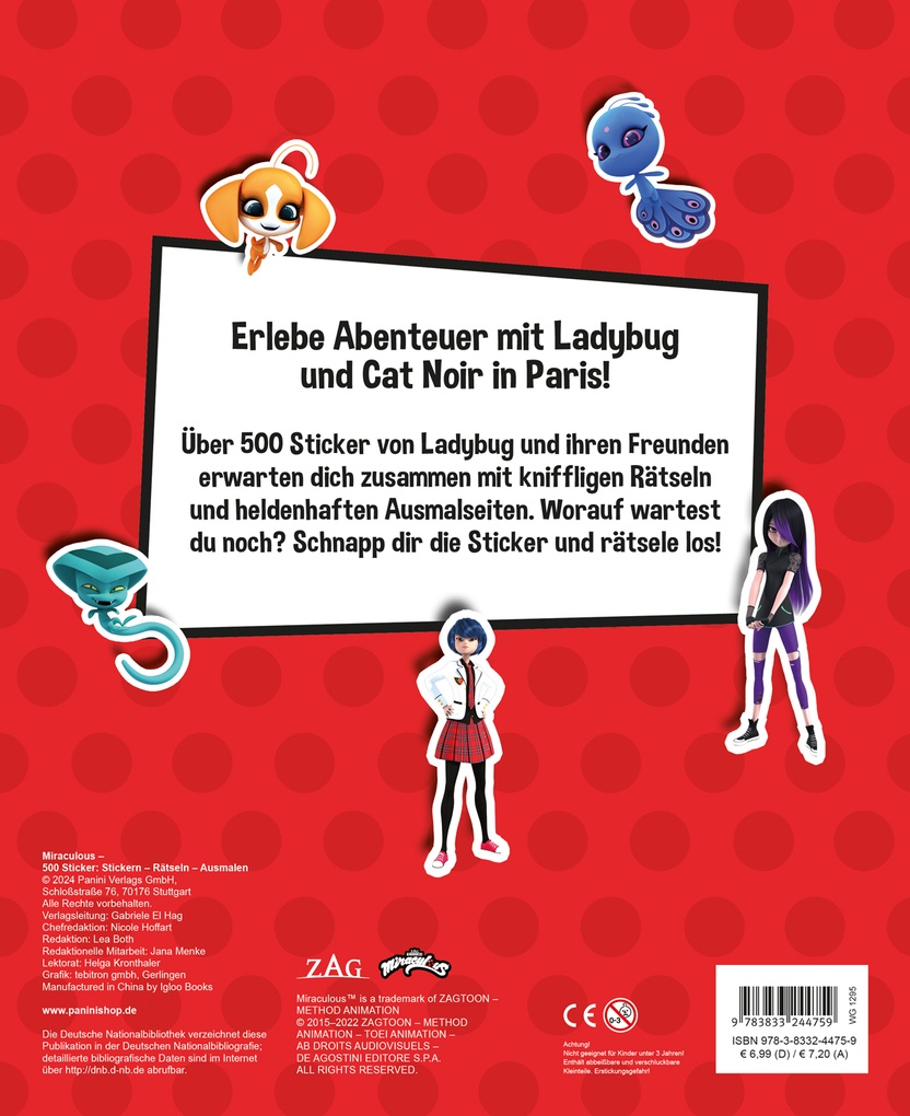 Weitere Ansicht: Miraculous: 500 Sticker - Stickern - Rätseln - Ausmalen | Panini
