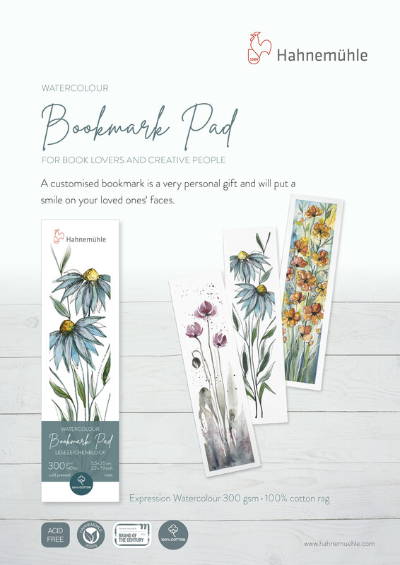 Weitere Ansicht: Hahnemühle Papier Lesezeichenblock, 5,5 x 20 cm, 300 g/m²