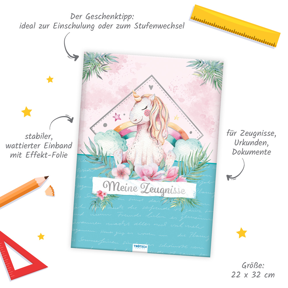 Weitere Ansicht: Trötsch Zeugnismappe A4 wattiert Einhorn