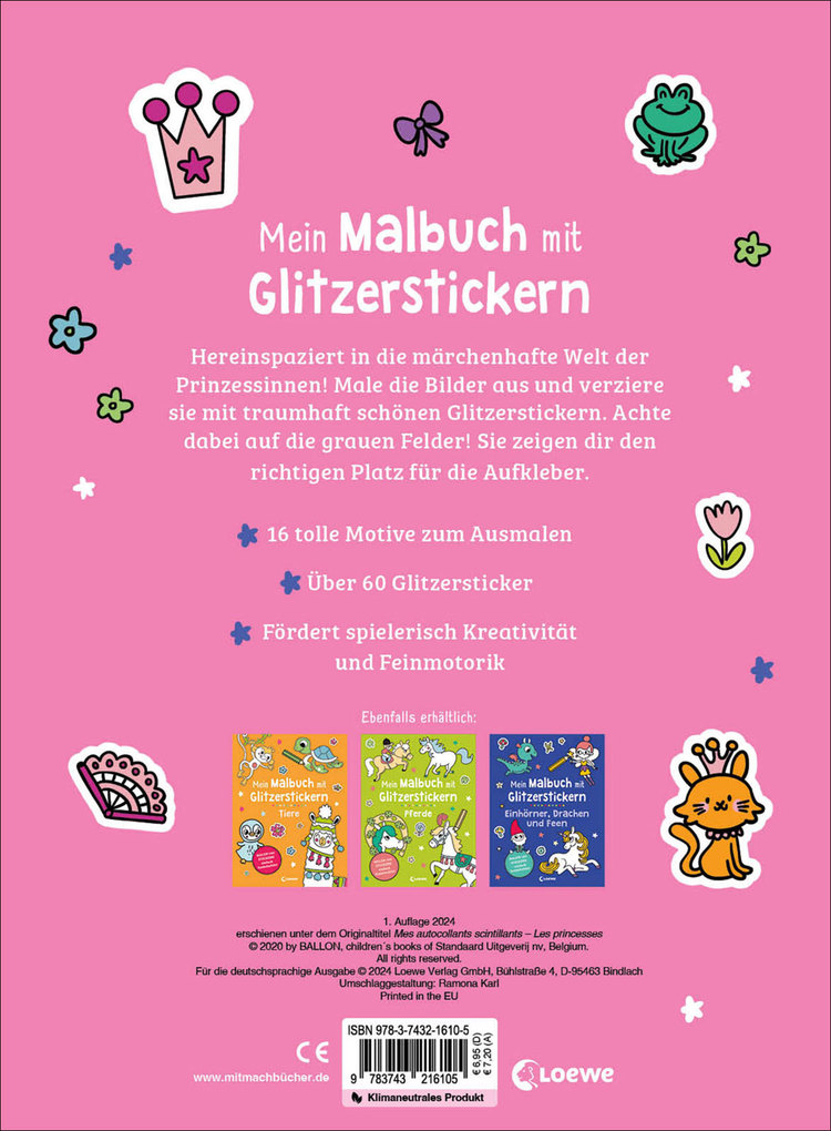 Weitere Ansicht: Mein Malbuch mit Glitzerstickern - Prinzessinnen