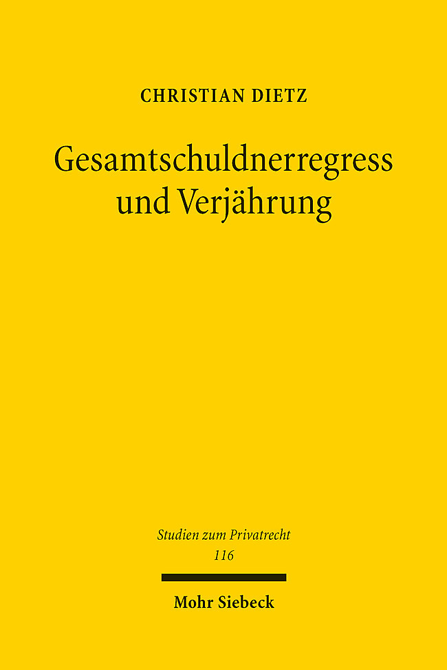 Produktbild: Gesamtschuldnerregress und Verjährung | Christian Dietz