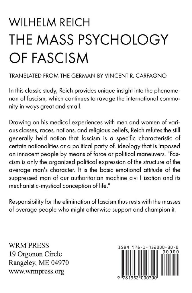 Weitere Ansicht: The Mass Psychology of Fascism | Wilhelm Reich