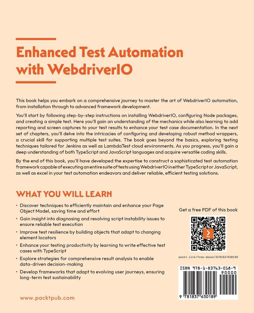 Weitere Ansicht: Enhanced Test Automation with WebdriverIO | Paul M. Grossman, Larry C. Goddard