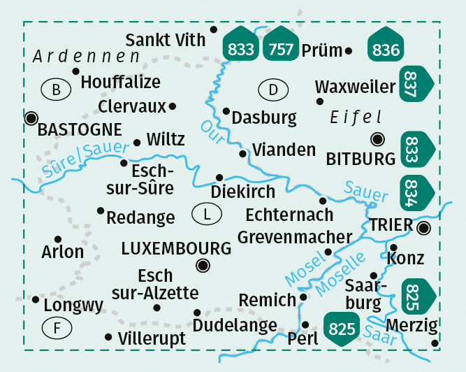 Weitere Ansicht: KOMPASS Wanderkarten-Set 2202 Luxemburg (2 Karten) 1:50.000