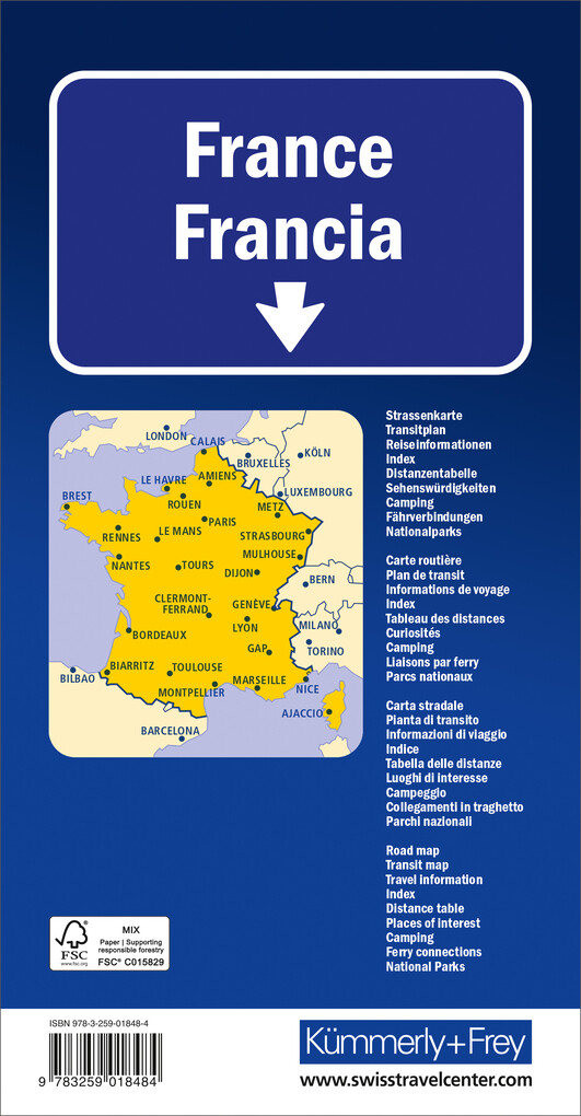 Weitere Ansicht: Kümmerly+Frey Strassenkarte Frankreich 1:1 Mio.