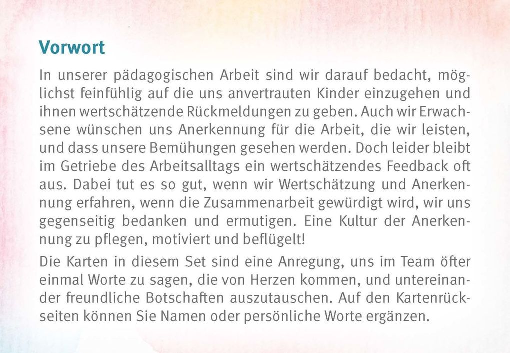 Weitere Ansicht: Herzensworte für Erzieher:innen | Hildegard Kunz