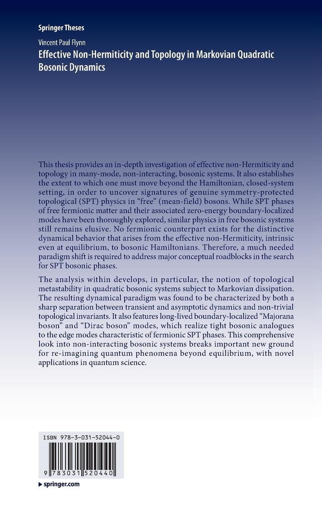 Weitere Ansicht: Effective Non-Hermiticity and Topology in Markovian Quadratic Bosonic Dynamics | Vincent Paul Flynn