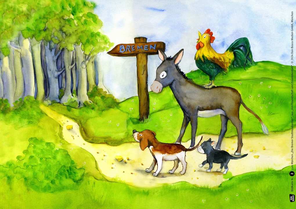 Weitere Ansicht: Von Freundschaft und Zusammenhalt - 3 x 5 Märchen-Bildkarten. Mit Arbeitsblättern für Klasse 3 und 4. Kamishibai Bildkartenset