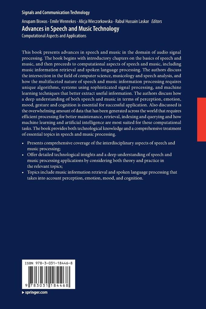 Weitere Ansicht: Advances in Speech and Music Technology