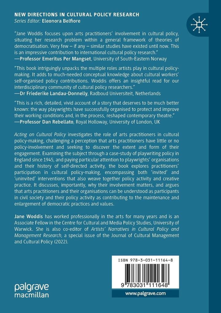 Weitere Ansicht: Acting on Cultural Policy | Jane Woddis