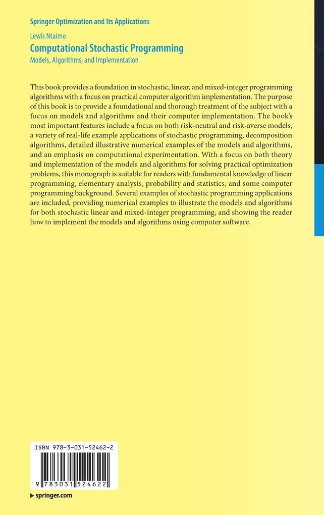 Weitere Ansicht: Computational Stochastic Programming | Lewis Ntaimo