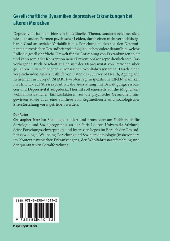 Weitere Ansicht: Gesellschaftliche Dynamiken depressiver Erkrankungen bei älteren Menschen | Christopher Etter