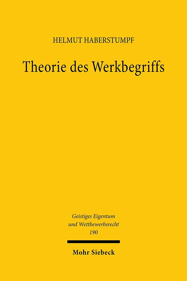 Produktbild: Theorie des Werkbegriffs | Helmut Haberstumpf