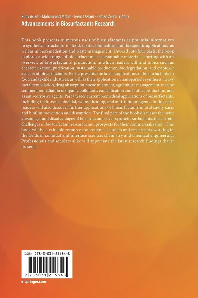 Weitere Ansicht: Advancements in Biosurfactants Research