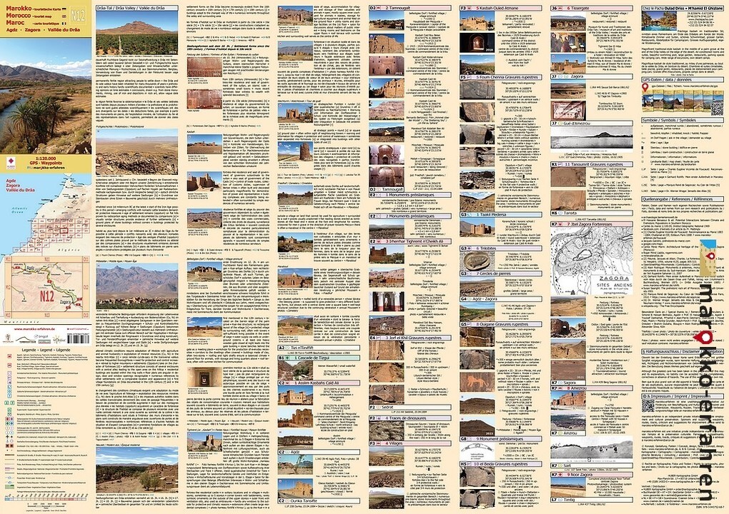 Weitere Ansicht: N12: Agdz . Zagora . Vallée du Drâa . 1:120.000 | A. B. Conrad, Www. Marokko-Erfahren. de, A. + B. Conrad